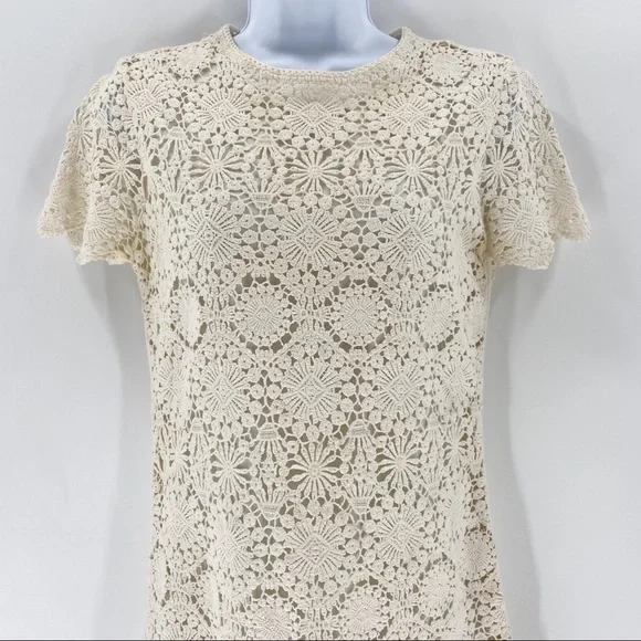 Tory Burch Trixy Ivory Crochet Dress Size XS - Picture 3 of 11
